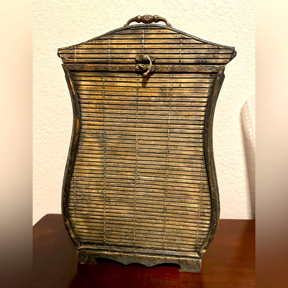 Wood And Bamboo Double Wine Basket Carrier Storage Case